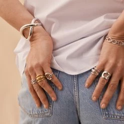 AGATHA FR Bague Large TRIJONC - Argenté -Colliers Soldes Magasin 02220352 050 52 M2