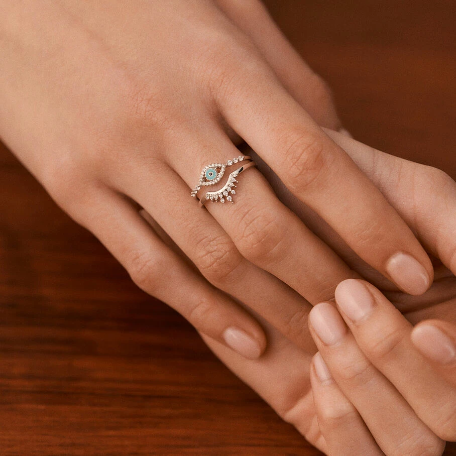 AGATHA FR Bague Fine LUCKY EYE - Cristal / Argenté 5 AGATHA FR Bague Fine LUCKY EYE - Cristal / Argenté – Image 3