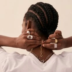 AGATHA FR Bague Large SOUL - Argenté -Colliers Soldes Magasin 02220500 050 52 M2