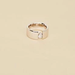 AGATHA FR Bague Large JADE - Cristal / Argenté