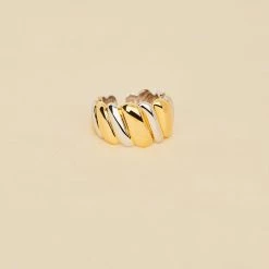 AGATHA FR Bague Large TWISTED - Argenté / Doré