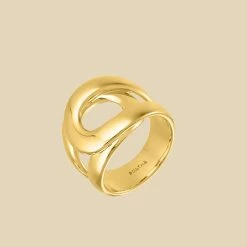 AGATHA FR Bague Large CURVE - Doré