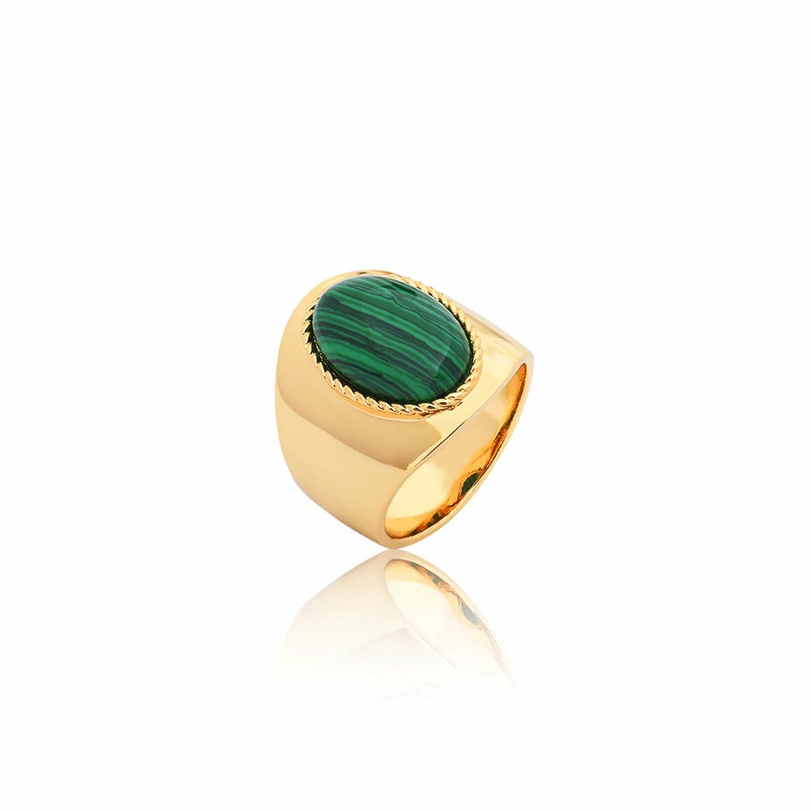 AGATHA FR Bague Large ALOHA - Malachite 3 AGATHA FR Bague Large ALOHA - Malachite