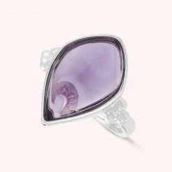AGATHA FR Bague Fine MOON - Amethyste / Argenté
