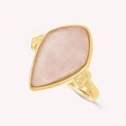 AGATHA FR Bague Fine MOON - Quartz Rose