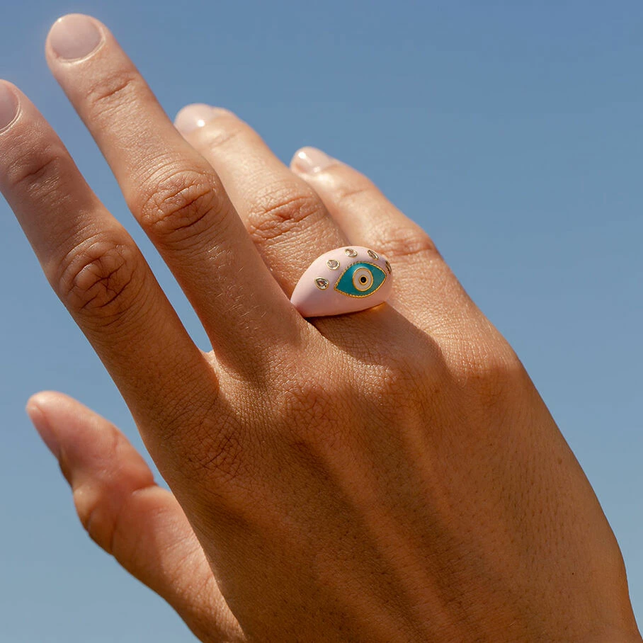 AGATHA FR Bague Large CYCLADES - Rose Pâle/ Doré 4 AGATHA FR Bague Large CYCLADES - Rose Pâle/ Doré – Image 2