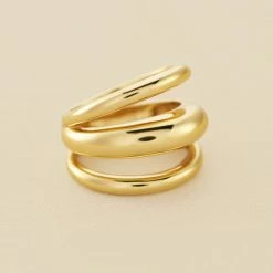 AGATHA FR Bague Large TRIJONC - Doré