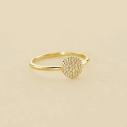 AGATHA FR Bague Fine CRISTAL - Cristal / Doré