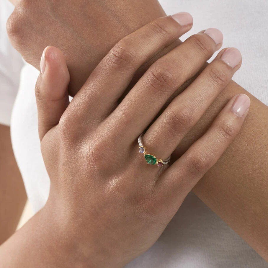 AGATHA FR Bague Fine ASTRE - Multicolore / Doré 4 AGATHA FR Bague Fine ASTRE - Multicolore / Doré – Image 2