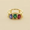 AGATHA FR Bague Large ASTRE - Multicolore / Doré -Colliers Soldes Magasin 02290026 256 52 01