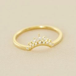 AGATHA FR Bague Fine LUCKY EYE - Cristal / Doré