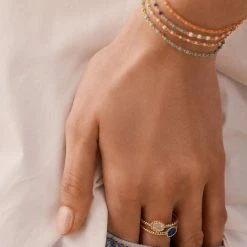 AGATHA FR Bague Fine ATMA - Nacre /rose -Colliers Soldes Magasin 02290030 642 52 M2