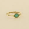 AGATHA FR Bague Fine ATMA - Amazonite/ Jaune -Colliers Soldes Magasin 02290030 780 52 01