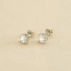 AGATHA FR Boucles D'oreilles Puces SOL - Cristal / Argenté -Colliers Soldes Magasin 02320183 136 TU 01