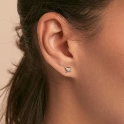 AGATHA FR Boucles D'oreilles Puces OURSE - Cristal / Argenté -Colliers Soldes Magasin 02320432 136 TU M1