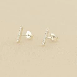 AGATHA FR Boucles D'oreilles Puces BARSHINE - Cristal / Argenté