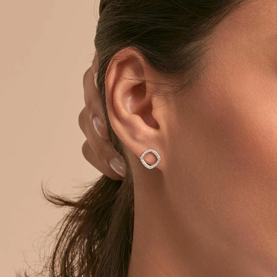 AGATHA FR Boucles D'oreilles Puces SISSI - Cristal / Argenté 4 AGATHA FR Boucles D'oreilles Puces SISSI - Cristal / Argenté – Image 2