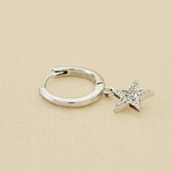 AGATHA FR Piercing Créole ESTRE - Cristal / Argenté