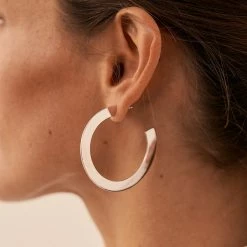 AGATHA FR Créoles LINES - Argenté -Colliers Soldes Magasin 02320817 050 TU M1