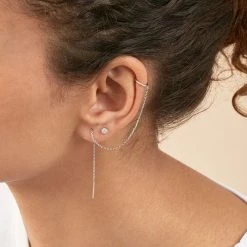 AGATHA FR Piercing Ear Cuff ROLLING - Argenté -Colliers Soldes Magasin 02321075 050 TU M1