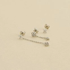 AGATHA FR Piercing Puce MIX& MATCH - Cristal / Argenté