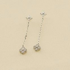 AGATHA FR Boucles D'oreilles Pendantes BELOVED - Cristal / Argenté