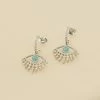 AGATHA FR Créoles LUCKY EYE - Turquoise / Argenté -Colliers Soldes Magasin 02321271 650 TU 01