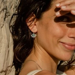 AGATHA FR Créoles LUCKY EYE - Turquoise / Argenté -Colliers Soldes Magasin 02321271 650 TU M1