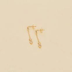 AGATHA FR Boucles D'oreilles Pendantes ARISTA - Cristal / Doré