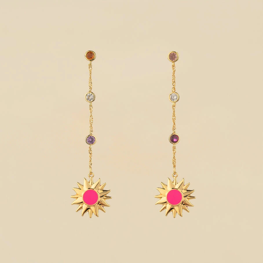 AGATHA FR Boucles D'oreilles Pendantes RODEO - Multicolore / Doré 3 AGATHA FR Boucles D'oreilles Pendantes RODEO - Multicolore / Doré