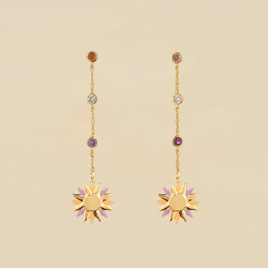 AGATHA FR Boucles D'oreilles Pendantes RODEO - Multicolore / Doré 4 AGATHA FR Boucles D'oreilles Pendantes RODEO - Multicolore / Doré – Image 2