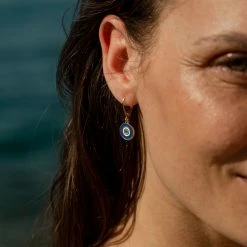 AGATHA FR Boucles D'oreilles Pendantes CYCLADES - Bleu / Doré -Colliers Soldes Magasin 02381228 109 TU M2