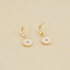 AGATHA FR Boucles D'oreilles Pendantes CYCLADES - Rose Pâle/ Doré