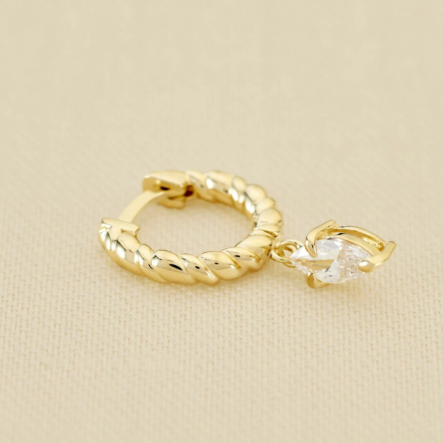 AGATHA FR Piercing Créole MAMBA - Cristal / Doré 3 AGATHA FR Piercing Créole MAMBA - Cristal / Doré