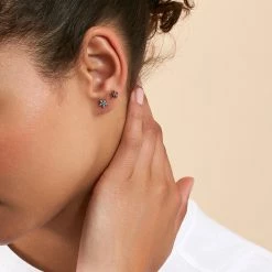 AGATHA FR Piercing Puce FLOR6 - Turquoise / Doré -Colliers Soldes Magasin 02390054 731 TU M1