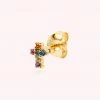 AGATHA FR Piercing Puce CROSS - Multicolore / Doré 2 AGATHA FR Piercing Puce CROSS - Multicolore / Doré -Colliers Soldes Magasin 02390059 256 TU 01