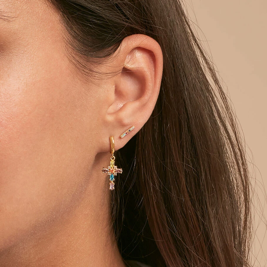 AGATHA FR Piercing Créole FE - Multicolore / Doré 4 AGATHA FR Piercing Créole FE - Multicolore / Doré – Image 2