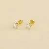 AGATHA FR Boucles D'oreilles Puces SOL - Cristal / Doré -Colliers Soldes Magasin 02390123 137 TU 01