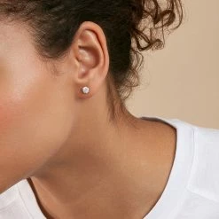 AGATHA FR Boucles D'oreilles Puces SOL - Cristal / Doré -Colliers Soldes Magasin 02390123 137 TU M1