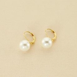 AGATHA FR Boucles D'oreilles Pendantes PEARLY - Perle / Doré