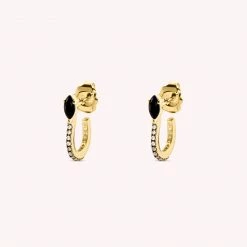 AGATHA FR Créoles SNAKY - Cristal / Gun