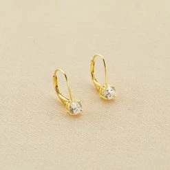 AGATHA FR Boucles D'oreilles Pendantes SOL - Cristal / Doré