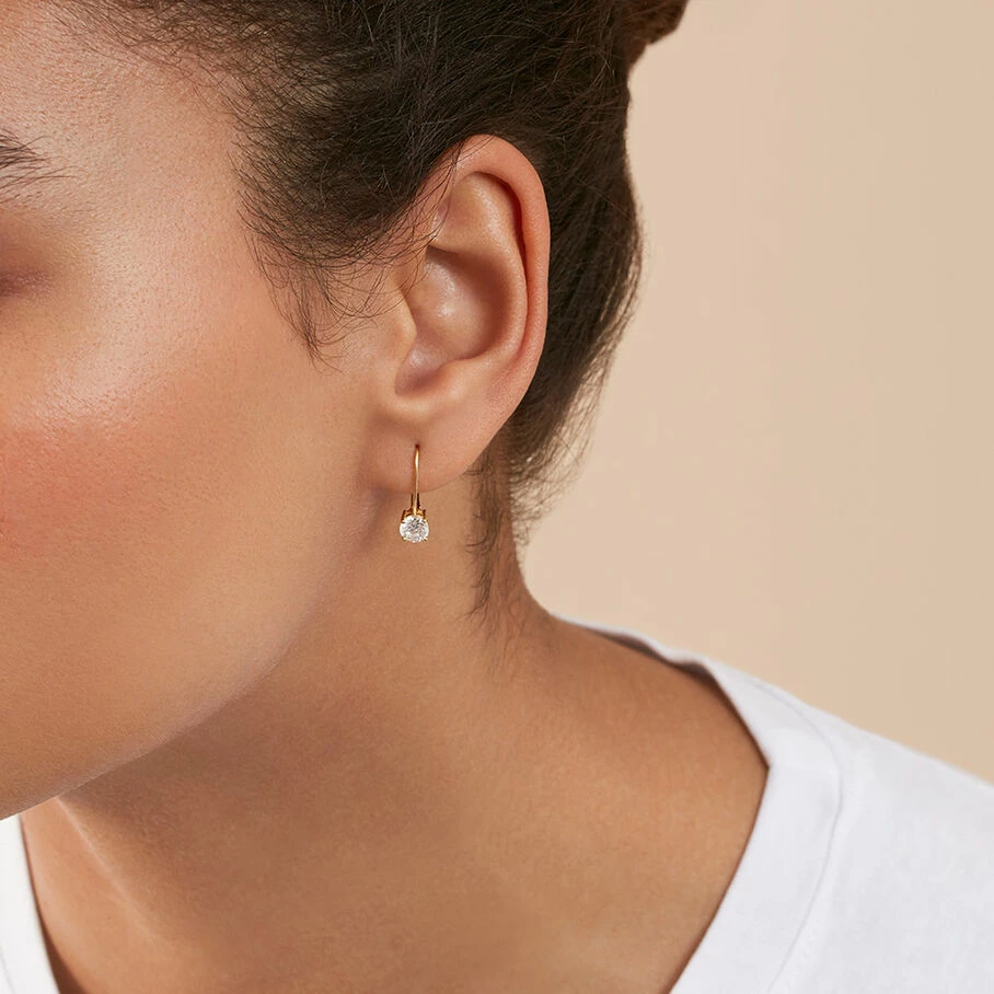 AGATHA FR Boucles D'oreilles Pendantes SOL - Cristal / Doré 4 AGATHA FR Boucles D'oreilles Pendantes SOL - Cristal / Doré – Image 2