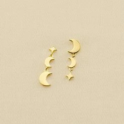 AGATHA FR Boucles D'oreilles Pendantes LUNAISON - Doré