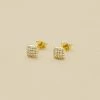AGATHA FR Boucles D'oreilles Puces GLORIA - Cristal / Doré -Colliers Soldes Magasin 02390268 137 TU 01