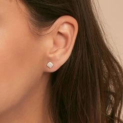 AGATHA FR Boucles D'oreilles Puces GLORIA - Cristal / Doré -Colliers Soldes Magasin 02390268 137 TU M1