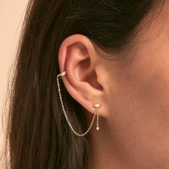 AGATHA FR Piercing Ear Cuff AMAS - Cristal / Doré 5 AGATHA FR Piercing Ear Cuff AMAS - Cristal / Doré -Colliers Soldes Magasin 02390397 137 TU M1