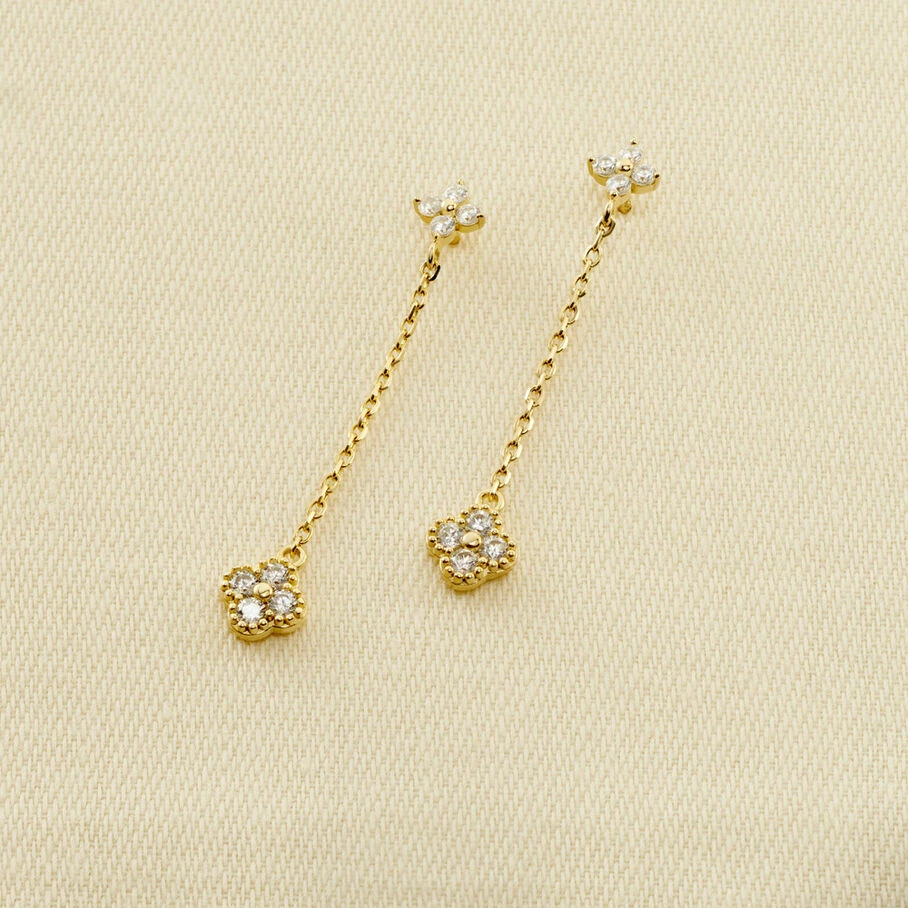 AGATHA FR Boucles D'oreilles Pendantes BELOVED - Cristal / Doré 3 AGATHA FR Boucles D'oreilles Pendantes BELOVED - Cristal / Doré