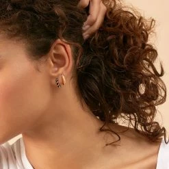 AGATHA FR Piercing Créole MIX& MATCH - Noir / Doré -Colliers Soldes Magasin 02390467 270 TU M1