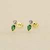 AGATHA FR Boucles D'oreilles Puces ASTRE - Vert / Doré -Colliers Soldes Magasin 02390785 658 TU 01